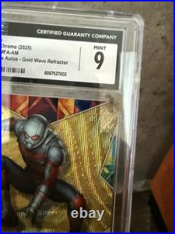GRADED 2025 Topps Chrome Marvel Facsimile Auto ANT-MAN Gold Ref 9/50 CGC 9 MINT GRADED 2025 Topps Chrome Marvel Facsimile Auto ANT-MAN Gold Ref 9/50 CGC 9 MINT
