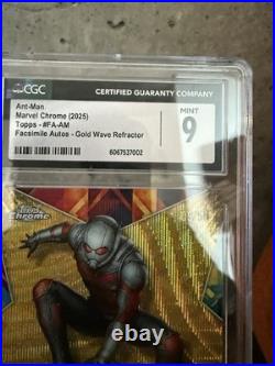 GRADED 2025 Topps Chrome Marvel Facsimile Auto ANT-MAN Gold Ref 9/50 CGC 9 MINT GRADED 2025 Topps Chrome Marvel Facsimile Auto ANT-MAN Gold Ref 9/50 CGC 9 MINT