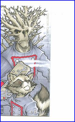 Guardians Of The Galaxy Rocket Groot 1/1 Sketch Optic Nerve 2012 Marvel Premier