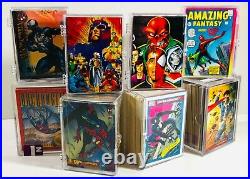 Huge Marvel Trading Card Lot, Partial / Near Complete Sets w Protector Cases