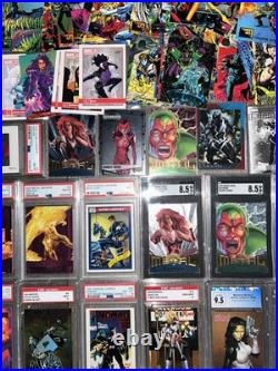 Huge Marvel cards Lot PSA CGC SGC BGS Graded Slabs Bonus Comic Trading Cards