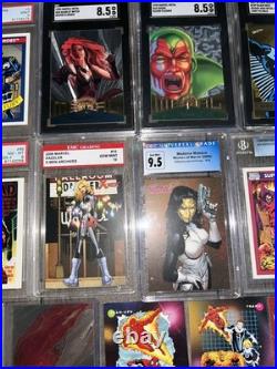Huge Marvel cards Lot PSA CGC SGC BGS Graded Slabs Bonus Comic Trading Cards