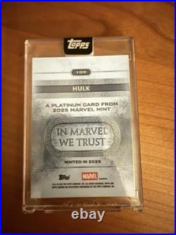 Hulk 2025 Topps Marvel Mint Platinum Black Minted Refractor /10 SSP #109