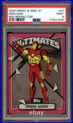 I2025 Topps Finest Marvel'97 IRON MAN X-Men Ultimates 4/5 Red Refractor MT 9 I2025 Topps Finest Marvel'97 IRON MAN X-Men Ultimates 4/5 Red Refractor MT 9