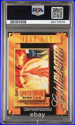 IRON MAN LOW POP! Gold Blaster 1995 Marvel Metal #7 PSA 10 GEM MINT POP 38 MCU