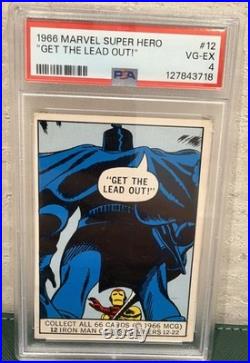IRON MAN ROOKIE CARD! 1966 Marvel Super Hero #12 Get the Lead Out! PSA 4