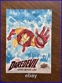 IRON MAN SKETCH CARD 2017 Marvel Upper Deck 1/1 Daredevil Eli Hyder MCU Avengers