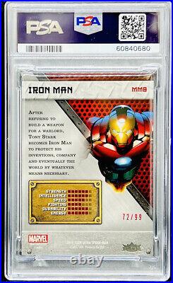 Iron Man 2017 Fleer Ultra Marvel Precious Metal Gems PMG Red /99 #MM8 PSA 9