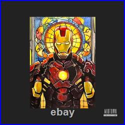 Iron Man (Stained Glass) Marvel 1/1 Original Artist Sketch Card (Signed)
