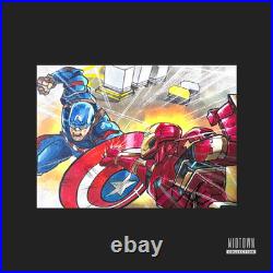 Iron Man vs. Capt. America Marvel 1/1 Original Artist Sketch Card (Signed)
