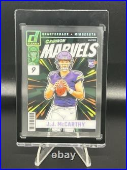 J. J. McCarthy 2024 Donruss Clearly Gridiron Marvels #10 RC Vikings Case Hit SSP J. J. McCarthy 2024 Donruss Clearly Gridiron Marvels #10 RC Vikings Case Hit SSP