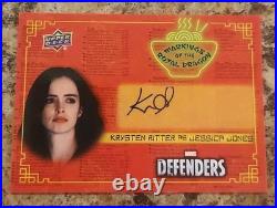 Krysten Ritter Jessica Jones autograph card UD Defenders auto Marvel