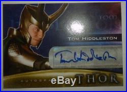 Loki Tom Hiddleston autograph signed card MCU Marvel Thor film 2011 Upper Deck