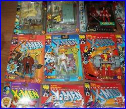 Lot of 20 Vintage Marvel Toybiz Action Figures most with rookie trading cards