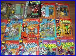 Lot of 20 Vintage Marvel Toybiz Action Figures most with rookie trading cards