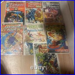 Lot of fantastic four comics includes 2 marvel trading cards