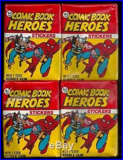 MARVEL COMIC BOOK HEROES CARD STICKERS BOX 1975 Topps 36 MINT Packs & Box