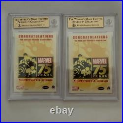 MATCHING MARVEL SKETCH CARD PAIR BGS 9.5 GEM MINT Wolverine & Daken 75th Anv