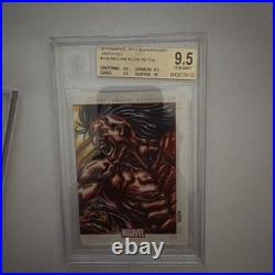 MATCHING MARVEL SKETCH CARD PAIR BGS 9.5 GEM MINT Wolverine & Daken 75th Anv