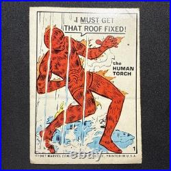 Marvel 1967 Sticker Card Philadelphia Gum The Human Torch 1 Roof Uneven Cut