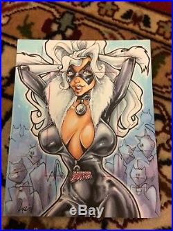 Marvel Dangerous Divas 1 Artists Proof Sketch Card Black Cat Axebone