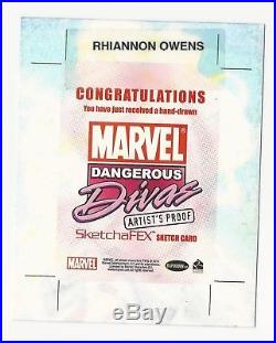 Marvel Dangerous Divas Series 1 Artist Proof Sketch Card by Rhiannon Owens 1/1