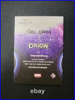 Marvel Finding Unicorn Infinity SAGA Black Widow Sketch Card 1/1 Rodel Martin