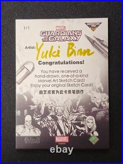 Marvel Groot&Rocket Racoon Sketch Card 1/1 By Yuki Finding UNICORN Guardians