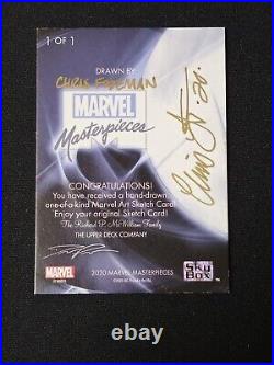 Marvel Ice Ghost Rider Sketch Card 1/1 By Chris Foreman 2020 Skybox Masterpieces