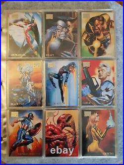 Marvel MASTERPIECES 1996 Complete Set Base 100 cards High Grade Trading Fleer