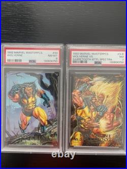 Marvel Masterpieces 1992 Ironman Spiderman Wolverine Avengers X-men PSA 8 PSA 7
