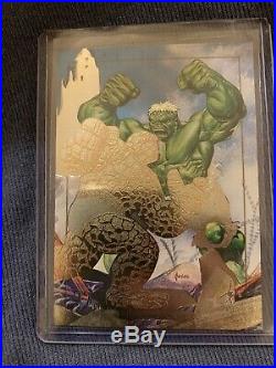 Marvel Masterpieces 1992 Thing Vs. Hulk (Error Card Rare 1 Of A Kind)