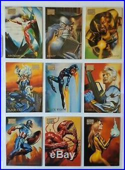Marvel Masterpieces 1996 Complete Base Set and Complete Gallery Gold Set