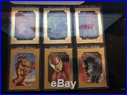 Marvel Masterpieces 1996 Gold Foil Gallery 6 Card Set Skybox