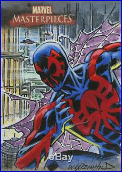 Marvel Masterpieces 2007 Original Spiderman 2099 Sketch Card by Bill Reinhold