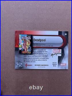 Marvel Masterpieces 2016 Deadpool Tier 4 Gold Auto Comic Card Jusko Rare X-Force