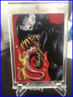 Marvel Masterpieces 2016 Venom Sketch Card By Joe Jusko Painted 1 Of 1