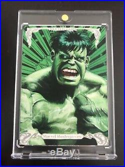 Marvel Masterpieces 2018 Hulk Painted Sketch Card By Fred Ian 1 Of 1