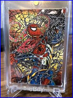 Marvel Masterpieces 2018 SKETCH CARD Spider-Man/Venom Basio