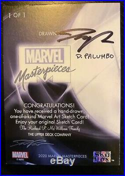 Marvel Masterpieces 2020 Actual Dave Palumbo Sketch Card Autograph 1 of 1