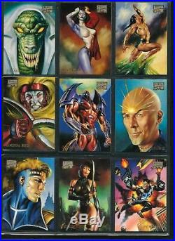 Marvel Masterpieces Fleer Skybox 1996 complete 100 card base set + gold cards
