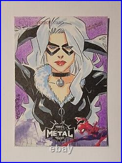 Marvel Metal Universe Spider-Man BLACK CAT Artist Sketch 1/1 Jovenal Mendoza