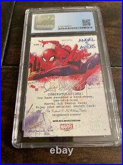 Marvel Metal Universe Spider-man sketch art card 1/1 Angel Aviles Gem Mint Bomb