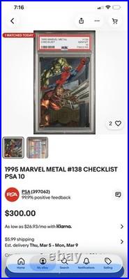 Marvel PSA 10 Graded Lot (Metal/Universe/Flair) 90's Hulk Spider-ManCarnage Doom