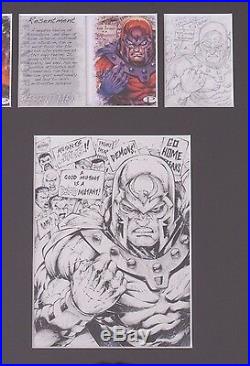 Marvel Premier 2012 Nar original pencils AND INKS of Magneto sketch Emotion Card