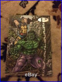 Marvel Premier 2012 Wolverine Vs Hulk Sketch Card AP Tony Perna