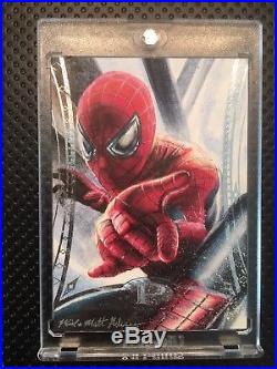 Marvel Premier 2014 Spider-Man Sketch Card Auto By Mick and Matt Glebe