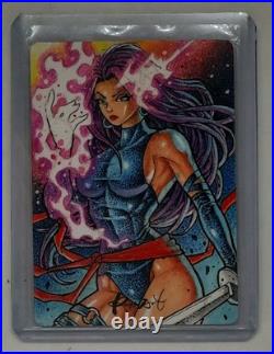 Marvel Psylocke Original Sketch PSC by Norvien Basio 1/1 Marvel Psylocke Original Sketch PSC by Norvien Basio 1/1
