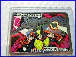 Marvel Silver Surfer Wolverine Vending Machine Sticker Card Prism