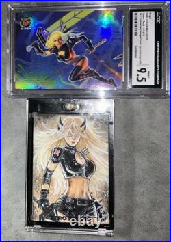 Marvel Sketch 1/1 MAGIK & Fleer Ultra XMen 1/9 Foil Insert CGC 9.5 Marvel Cards Marvel Sketch 1/1 MAGIK & Fleer Ultra XMen 1/9 Foil Insert CGC 9.5 Marvel Cards